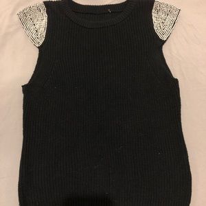 Sleeveless Studded Sweater
